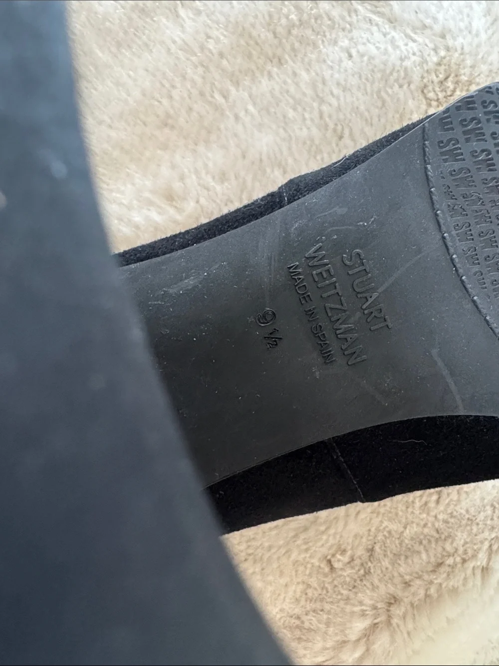 Stuart Weitzman Black Over‑The‑Knee Block Heel Boots